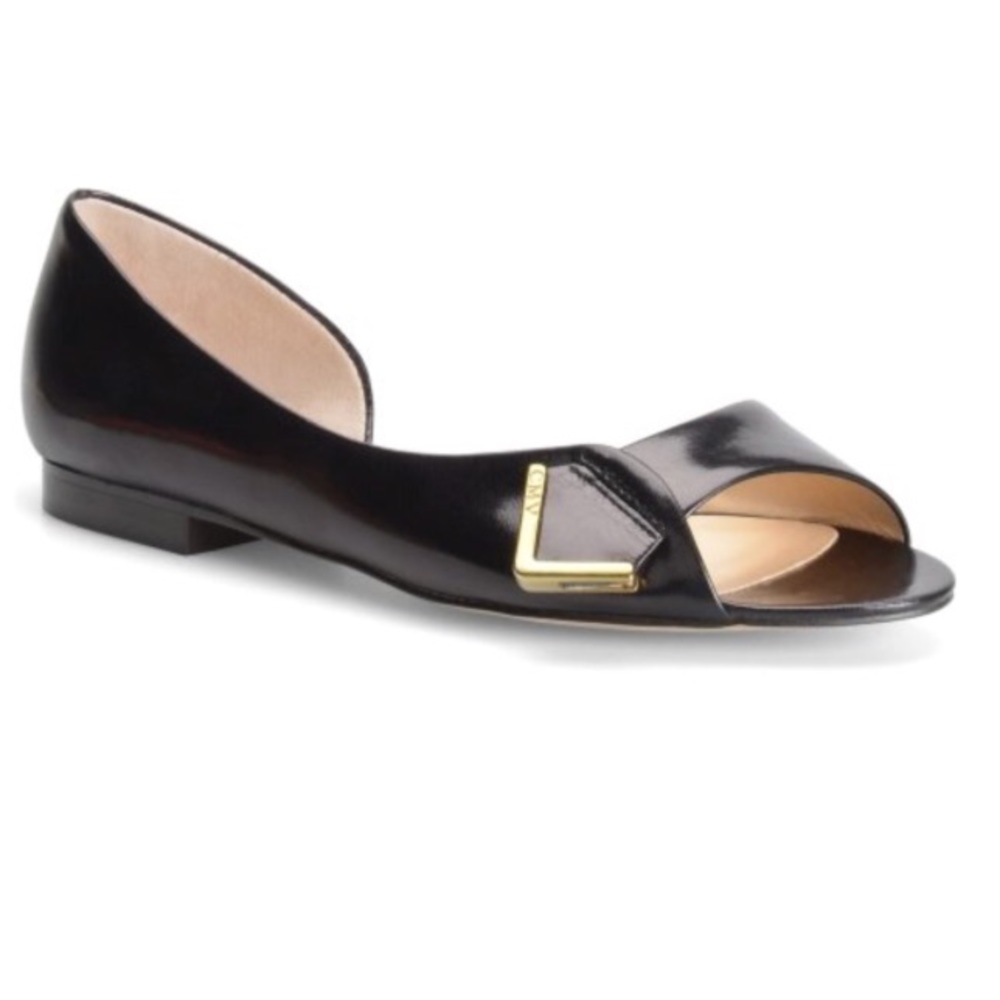NWOT Leather Open toe flats